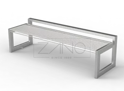 Mūsdienīga B-bench sola no nerūsējošā tērauda.