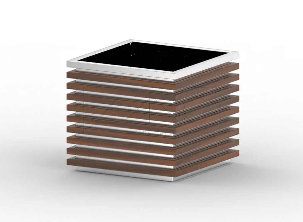 Puķu pods „Block“ 06.042.L no nerūsējošā tērauda