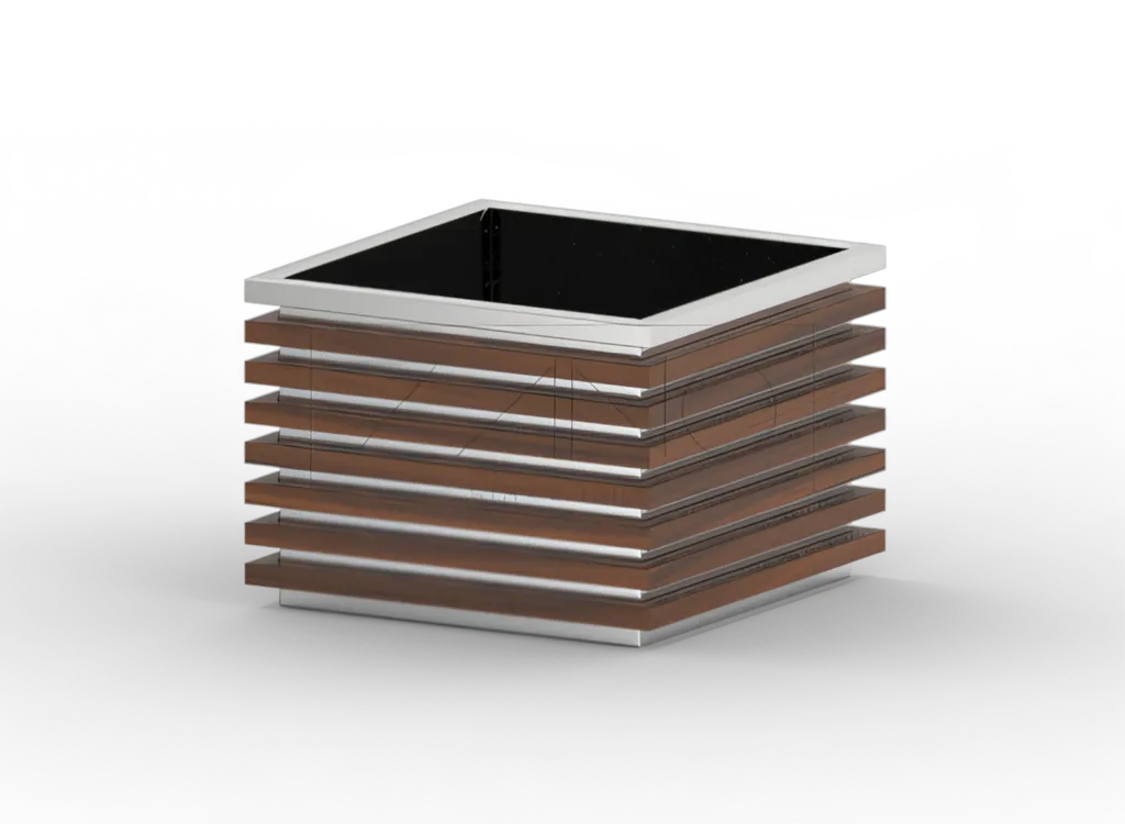 Puķu pods „Block“ 06.042.M no nerūsējošā tērauda