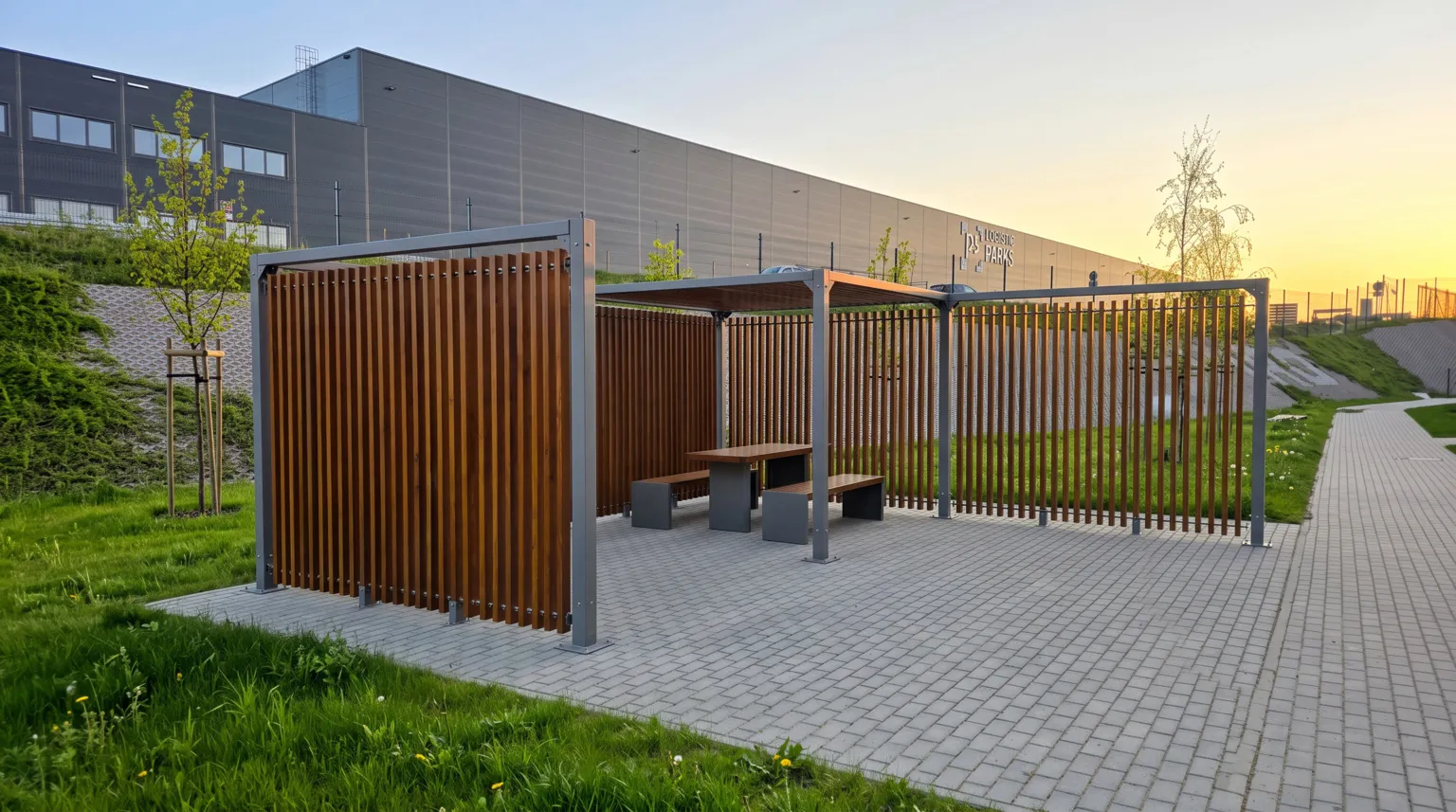 Pergola biroju ēkas telpās