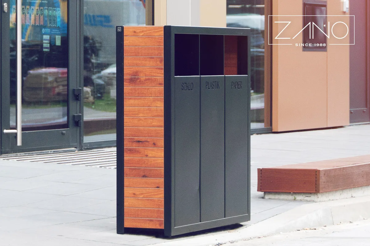 Pateicoties HPL laminātam, atkritumu tvertne ir izturīga un noturīga pret dažādiem laika apstākļiem