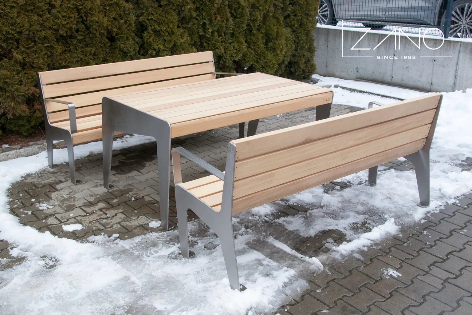 Āra parka mēbeles no nerūsējošā tērauda