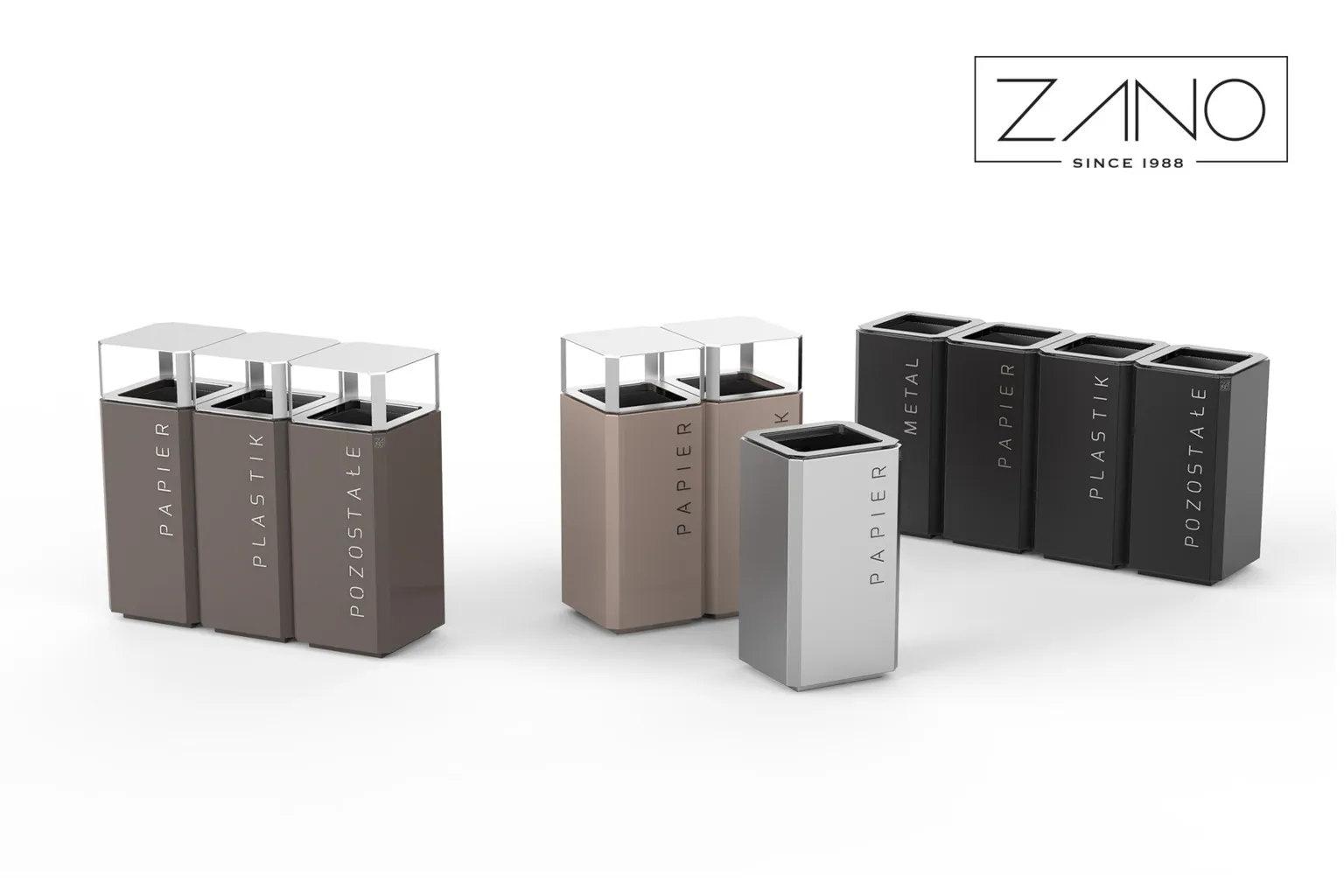 Stilo sērijas atkritumu tvertnes | Zano Street Furniture