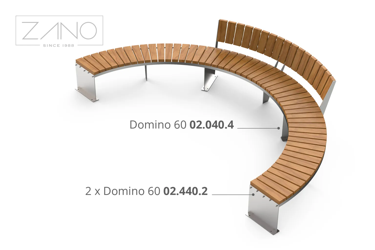 Domino 60° soli | ZANO Pilsētvides labiekārtojums
