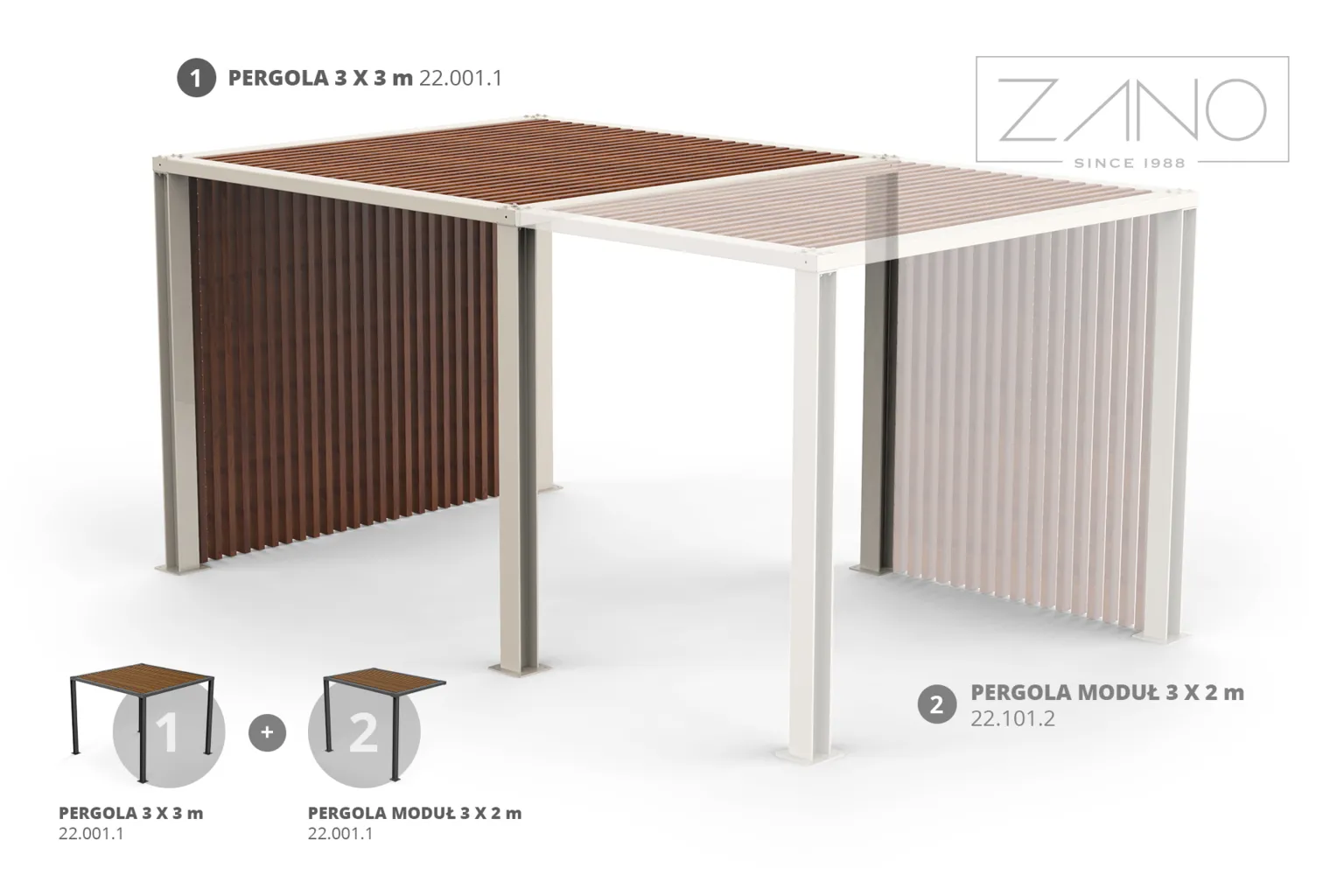 Pergola 3 x 3 m | ZANO pilsētas mēbeles