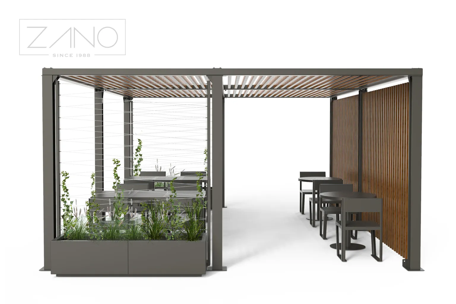 Pergola, āra pergolas, tērauda pergolas