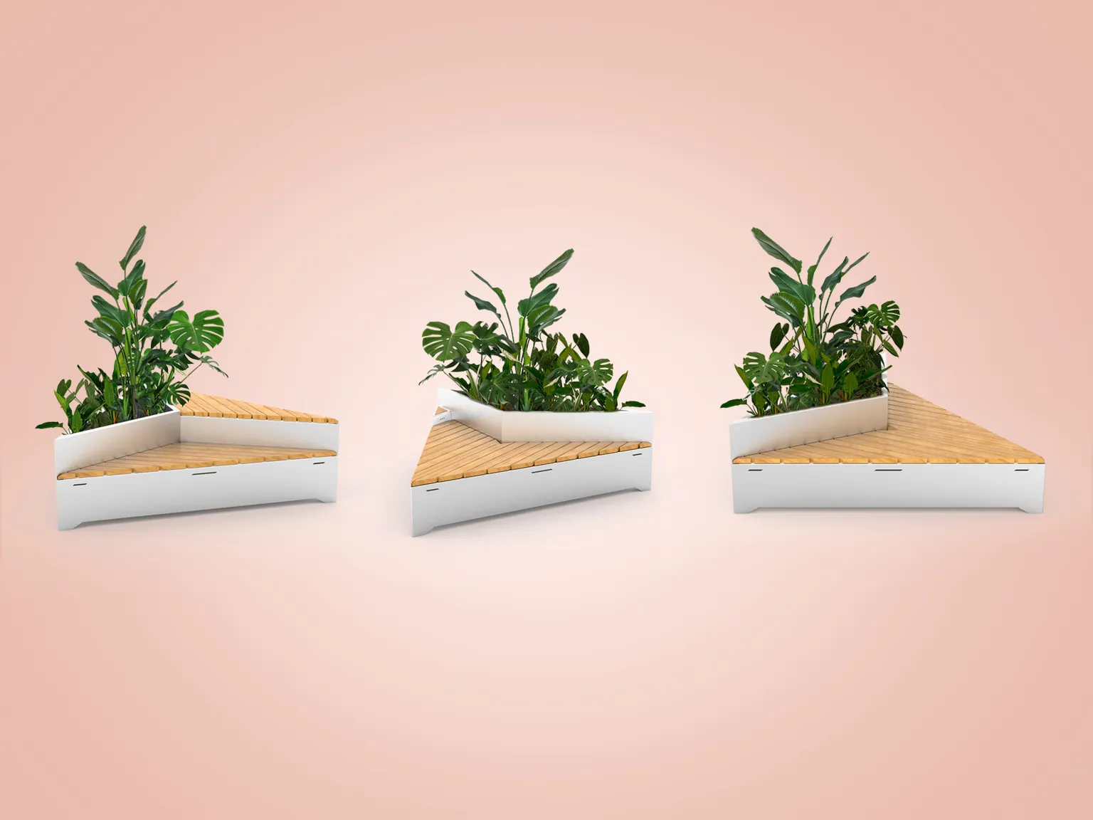 soliņu un Origami puķu podu izkārtojums atpūtas salā