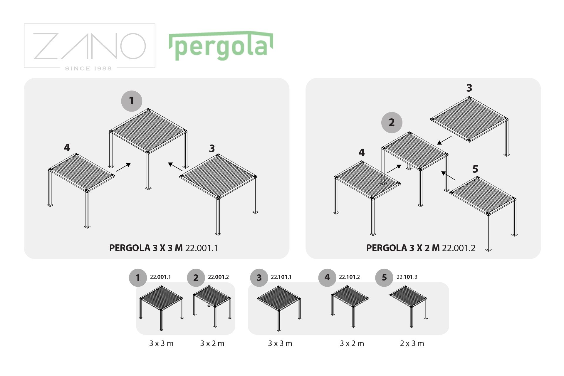 Pergolu segmenti | ZANO Urban mēbeles Pergolu segmenti | ZANO Urban mēbeles