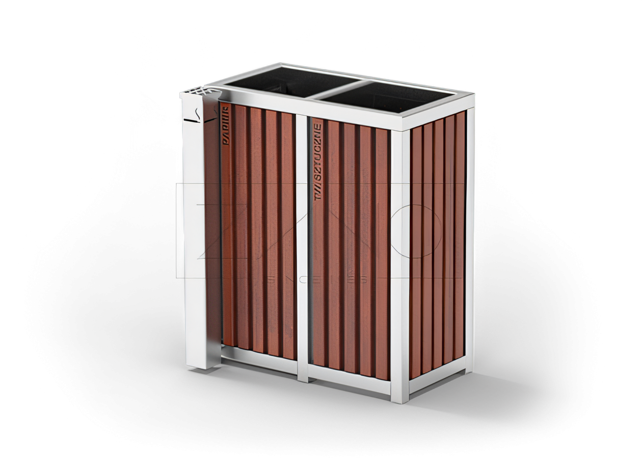 Pārstrādes atkritumu tvertnes ar nerūsējošā tērauda pelnu trauku Nerūsējošā tērauda sadzīves atkritumu tvertne