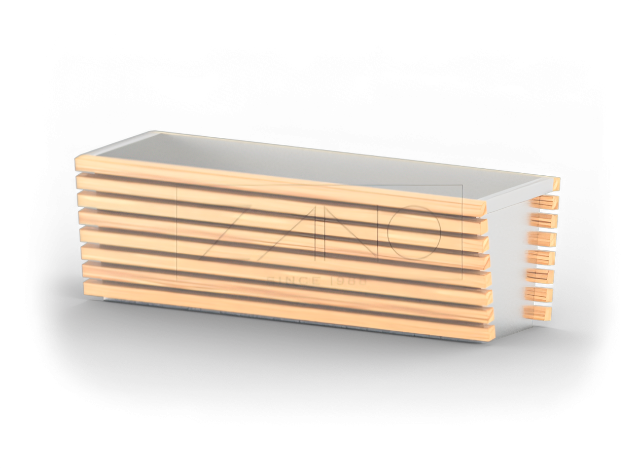 Mūsdienīgs nerūsējošā tērauda un koka pods Mūsdienīgs nerūsējošā tērauda un koka pods