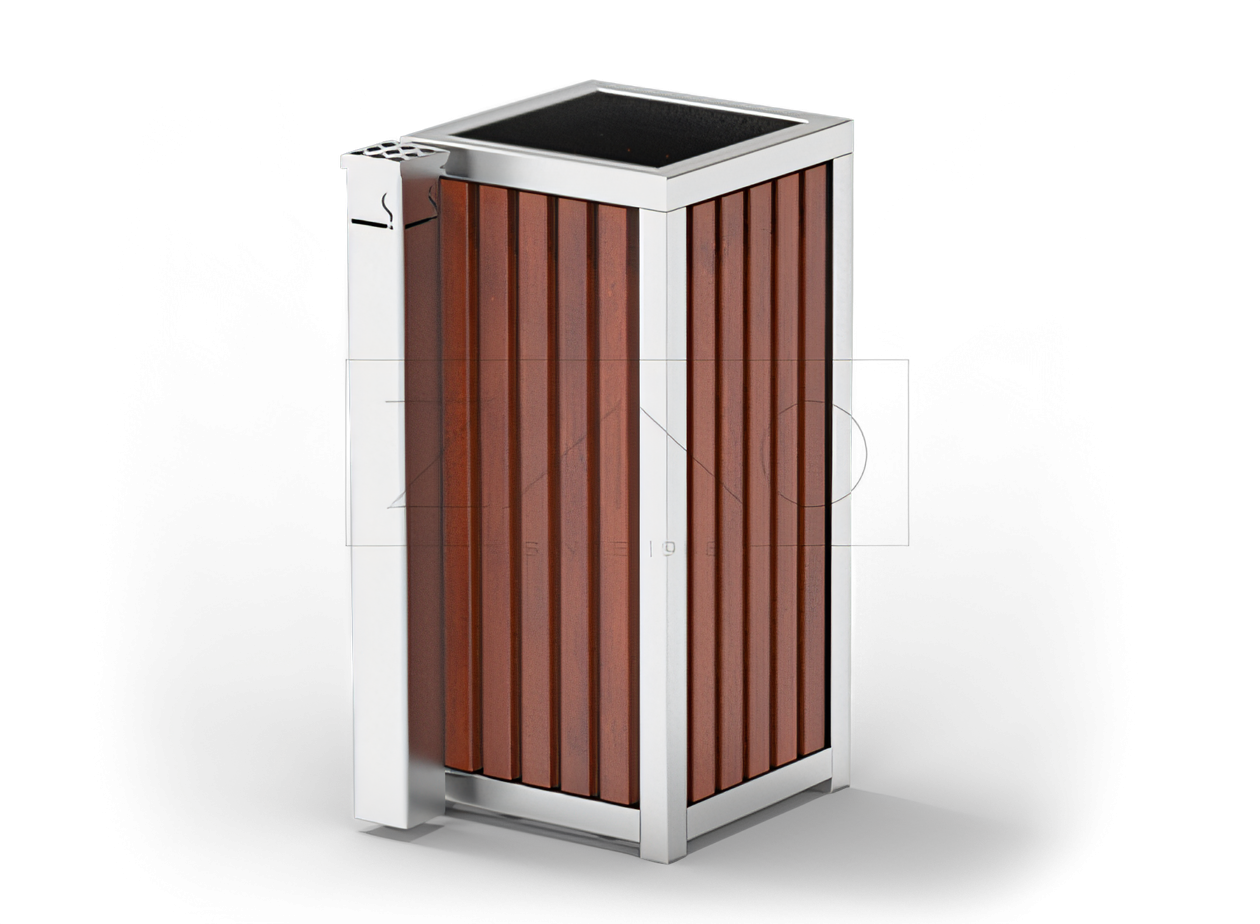 Altus atkritumu kaste ar stilīgu ārējo pelnu trauku moderni grozi ar pelnu trauku