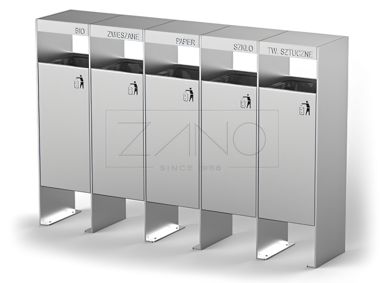 Vienkār&scaron;a atkritumu urna &scaron;ķirotajiem atkritumiem | ZANO pilsētas mēbeles