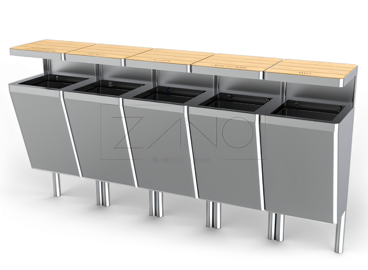 Scandik pārstrādes grozs 15.546 Scandik atkritumu pārstrādes grozs 15.546 no nerūsējošā tērauda
