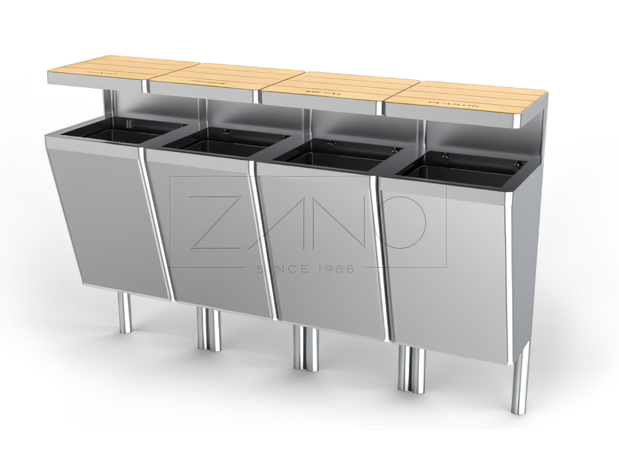 Scandik pārstrādes grozs 15.446 Scandik atkritumu pārstrādes grozs 15.446 no nerūsējošā tērauda