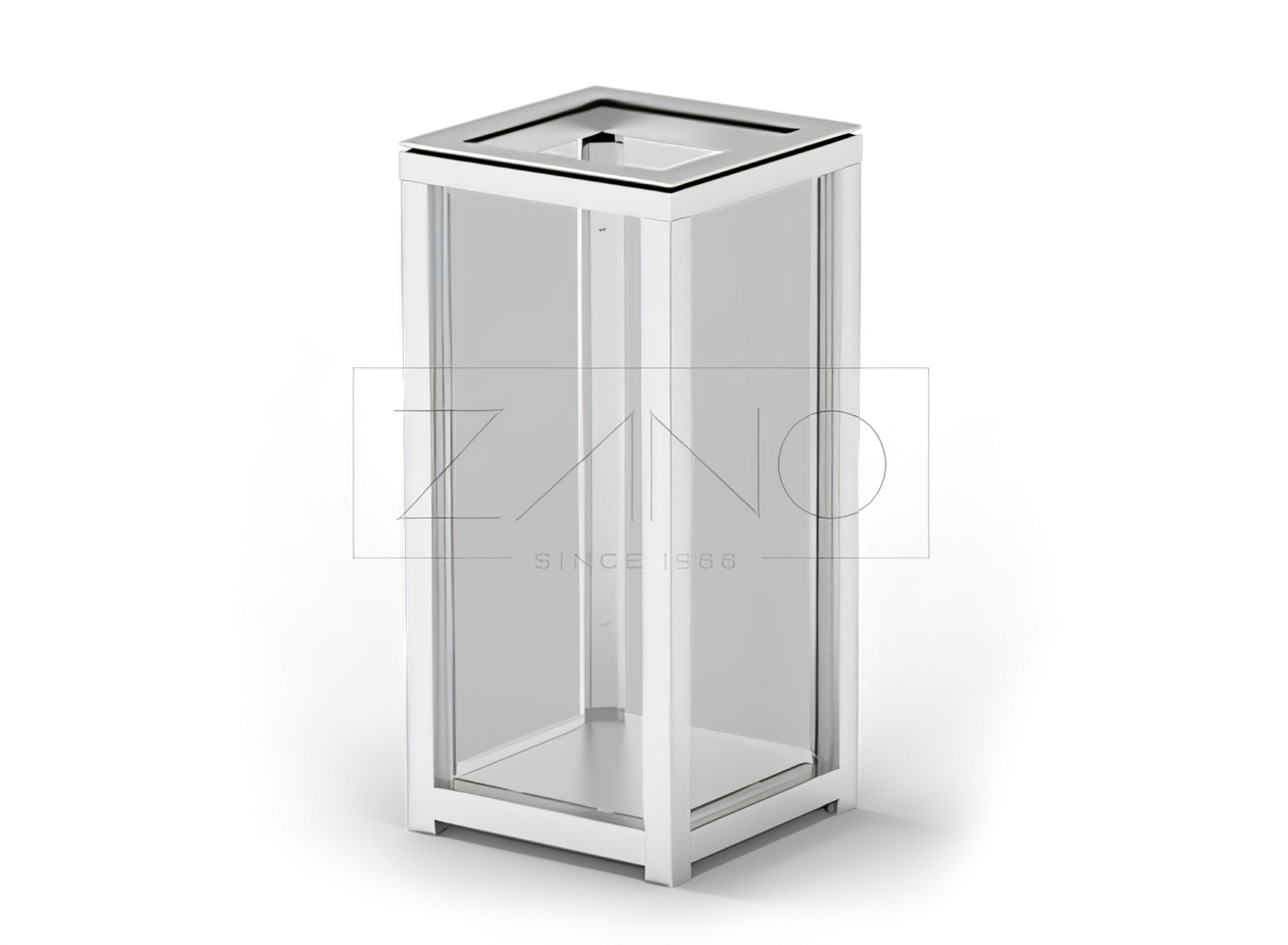 Pretterorisma grozs no lokšņu stikla un nerūsējošā tērauda Pretterorisma atkritumu tvertne