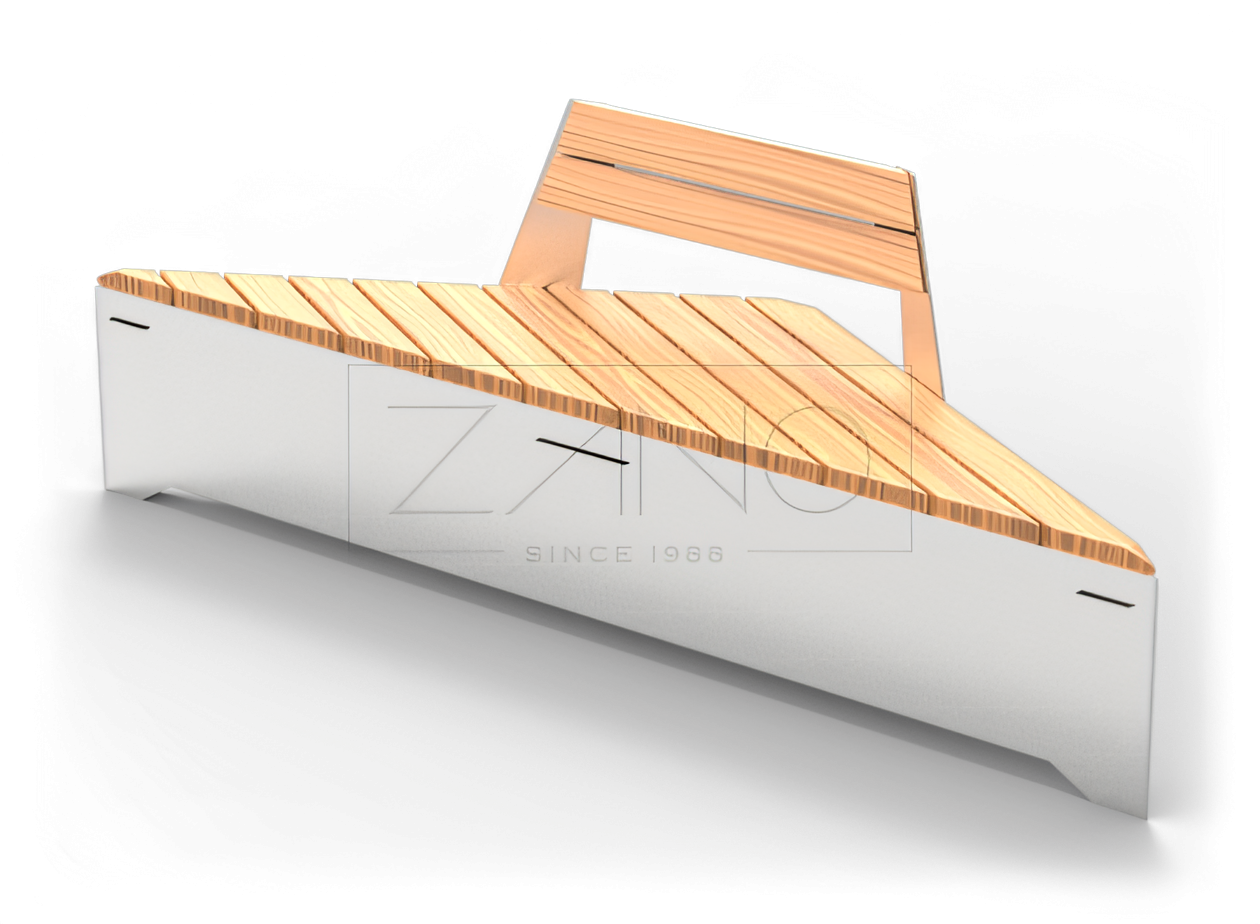 Modulārais sols ar atzveltni no nerūsējo&scaron;ā tērauda