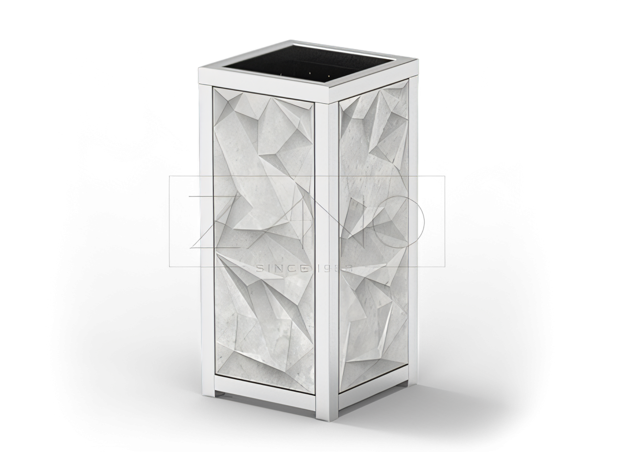 Trigono betona pilsētas grozs no ZANO pilsētas mēbelēm Trigono betona pilsētas grozs no ZANO pilsētas mēbelēm