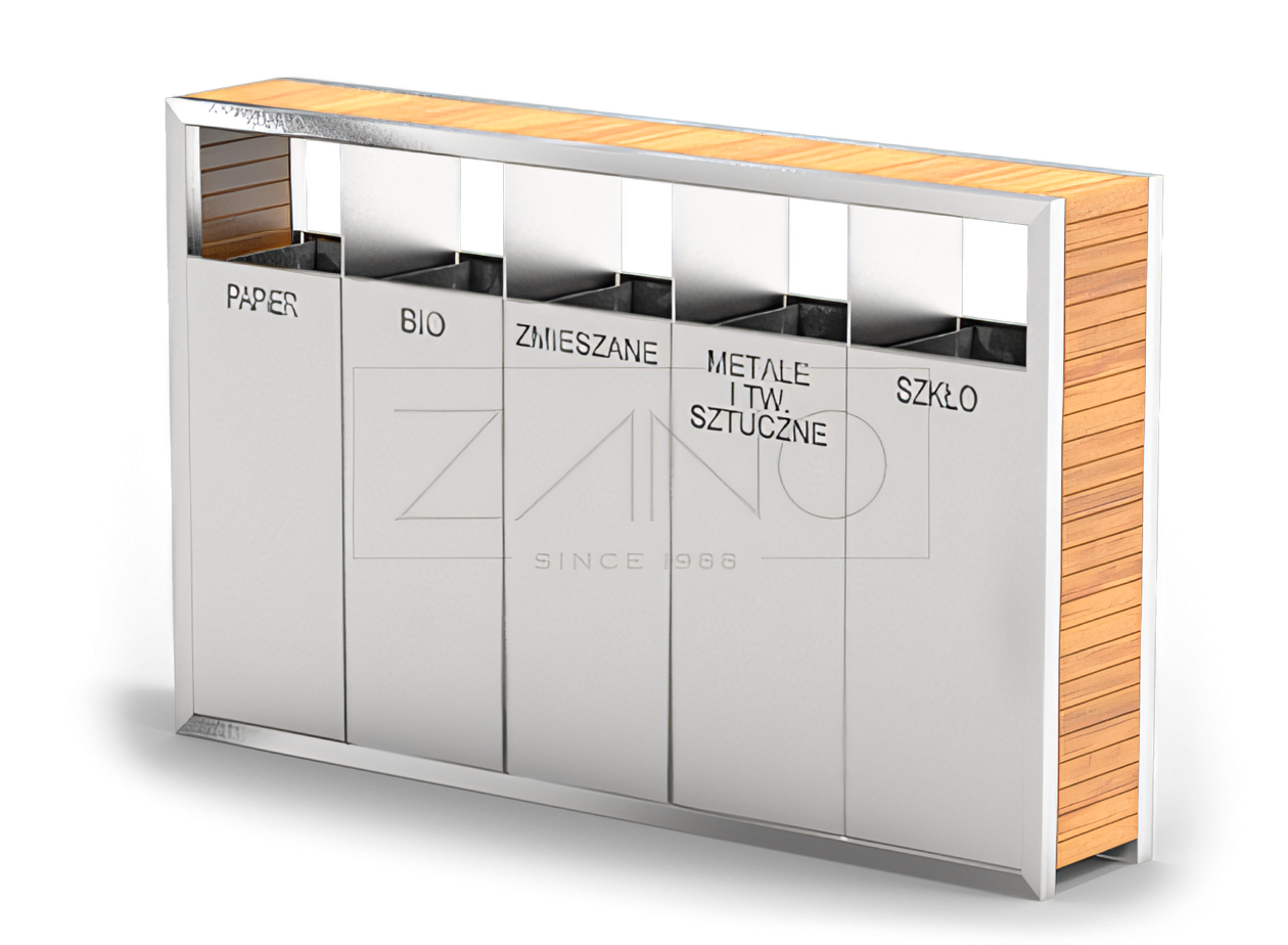 5 kameru atkritumu urna | PAVO | ZANO pilsētas mēbeles