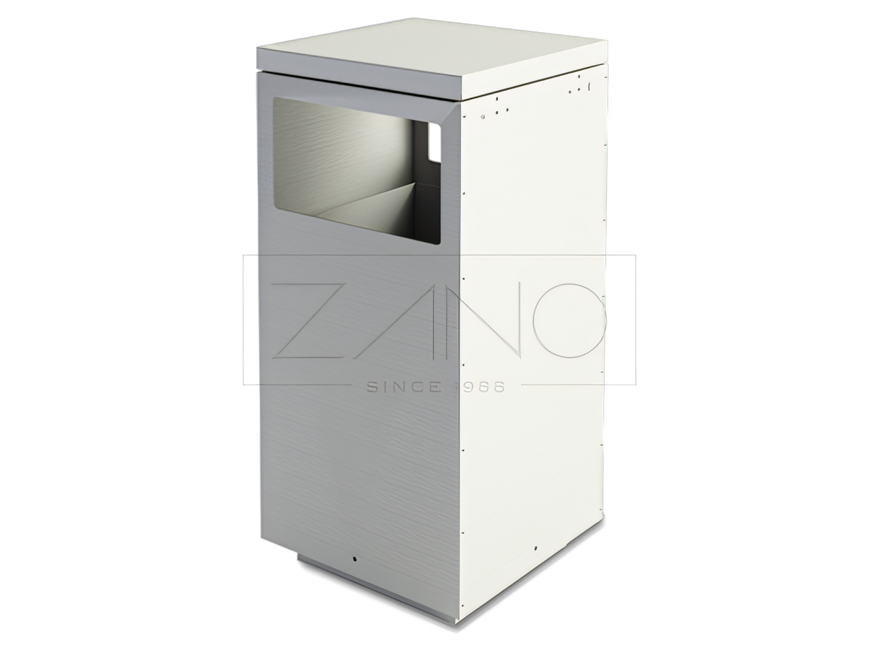 Iebūvēta Mimesis tērauda atkritumu tvertne ar mūsdienīgu dizainu