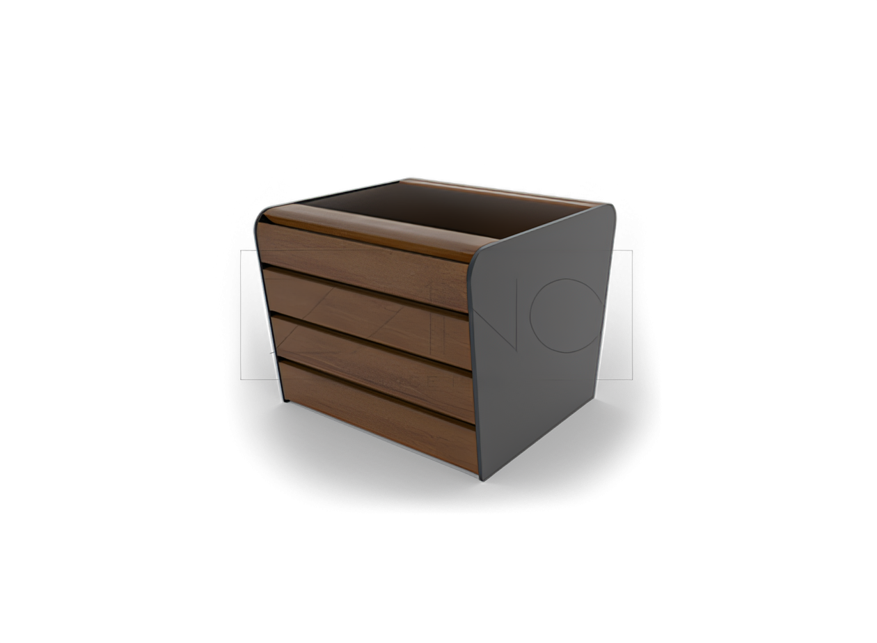 Mazs mīksts pods no melna tērauda Soft pods 06.012 S izmērs ir puķu pods, kas veidots no nerūsējošā tērauda un egles koksnes un atbilst visas Soft līnijas formai.