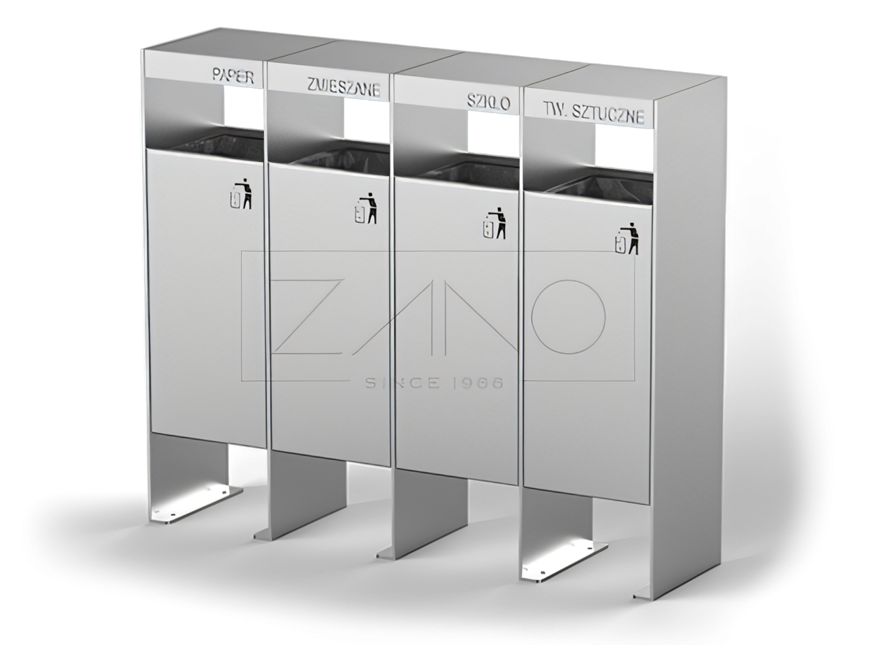 Vienkār&scaron;a nerūsējo&scaron;ā tērauda atkritumu urna