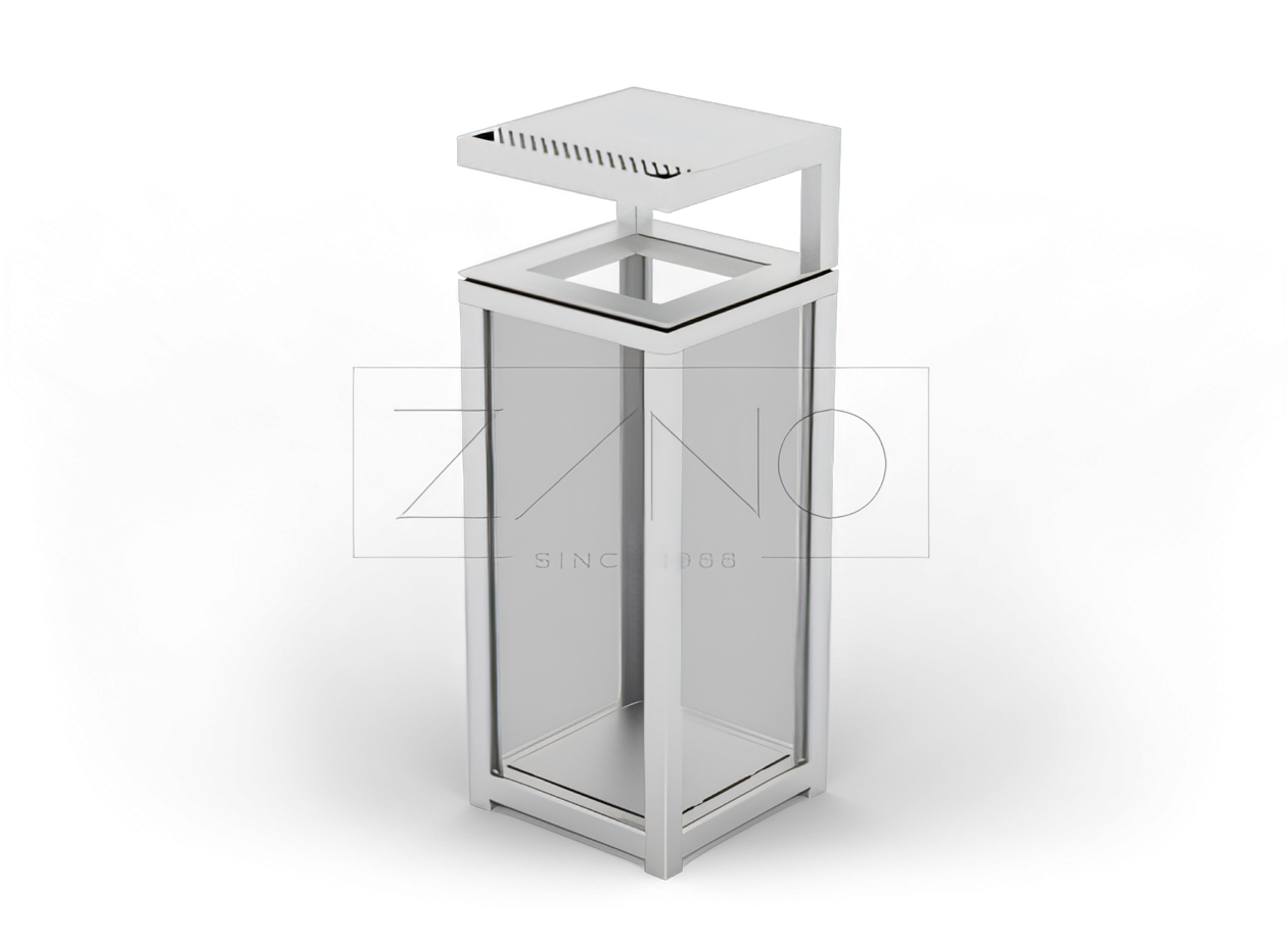 Altus pretterorisma grozs ar nerūsējošā tērauda pelnu trauku Caurspīdīgas tvertnes, āra, tērauda, ar pelnu trauku