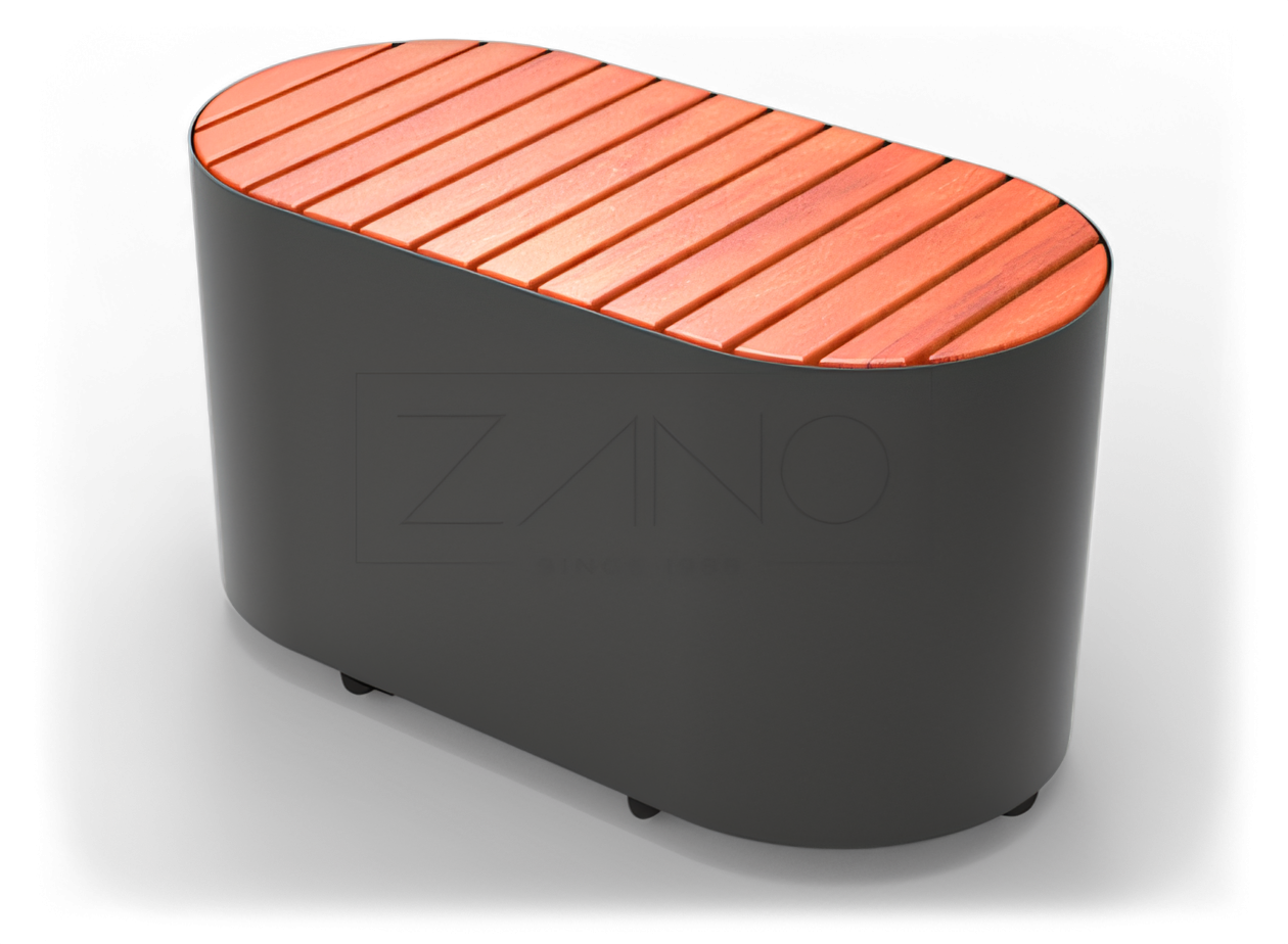 Moderns modulārais sols no oglekļa tērauda Moderns pilsētas soliņš no oglekļa tērauda un koka