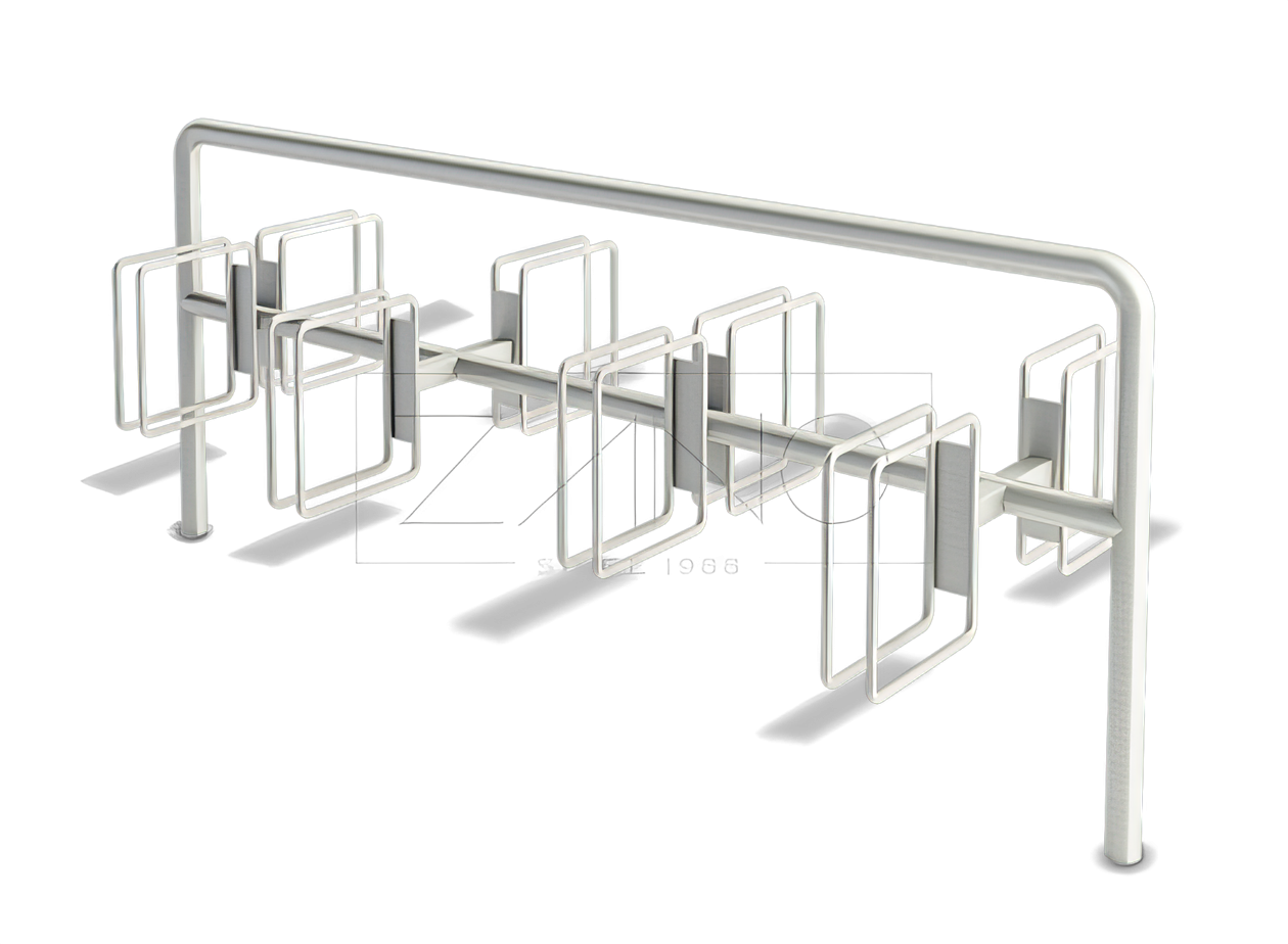 Nerūsējošā tērauda daudzpozīciju statīvs Velosipēdu statīvs 05.452.SN