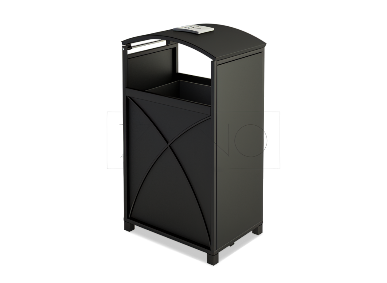 Sadzīves atkritumu tvertne ar jumtiņu ielu atkritumu urnas ar pelnu trauku