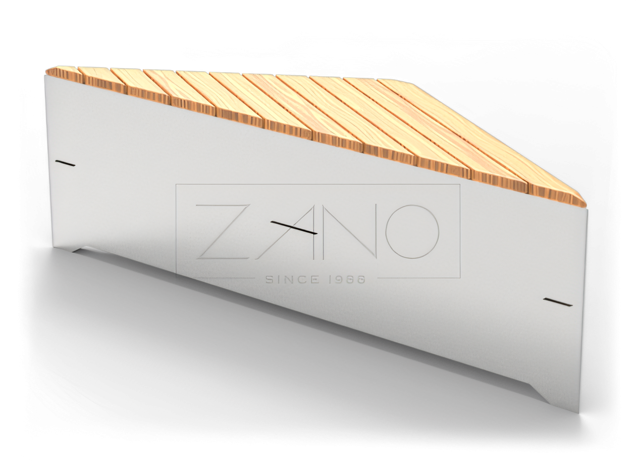 Mūsdienīgs pilsētas soliņ&scaron; no nerūsējo&scaron;ā tērauda