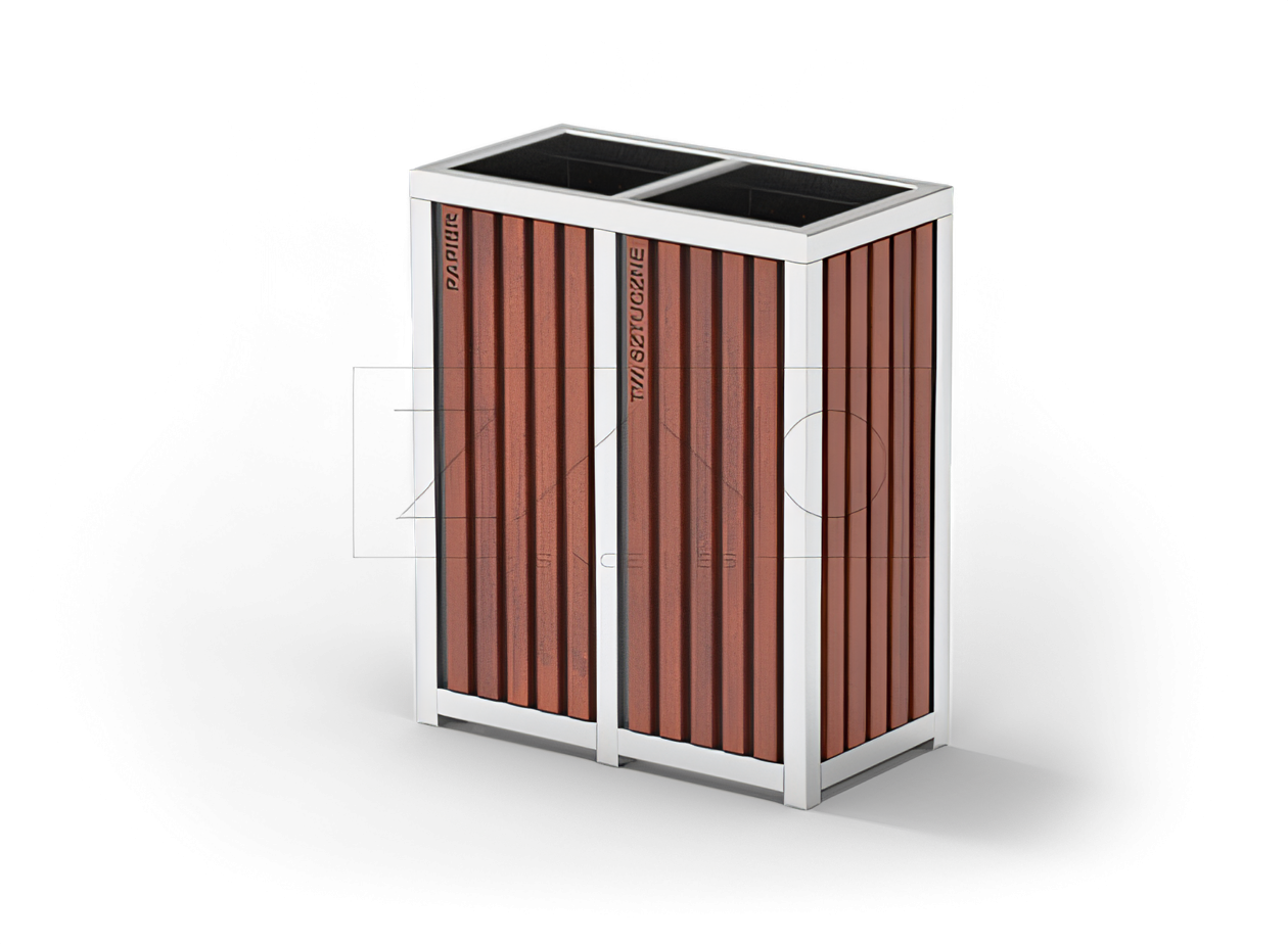 Pašvaldības atkritumu tvertne ar diviem nodalījumiem Pašvaldības atkritumu tvertne ar diviem nodalījumiem