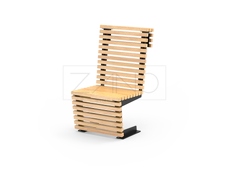 Metāla grozāms krēsls ar koka dēļiem