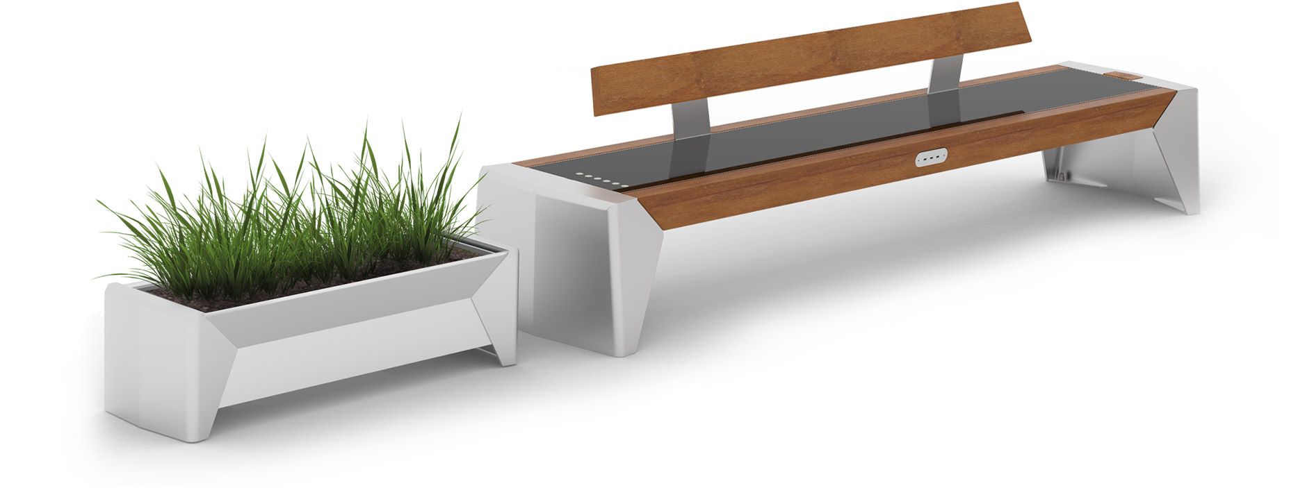 Photon urban bench 03.009 un Photon urban pot 06.009.M