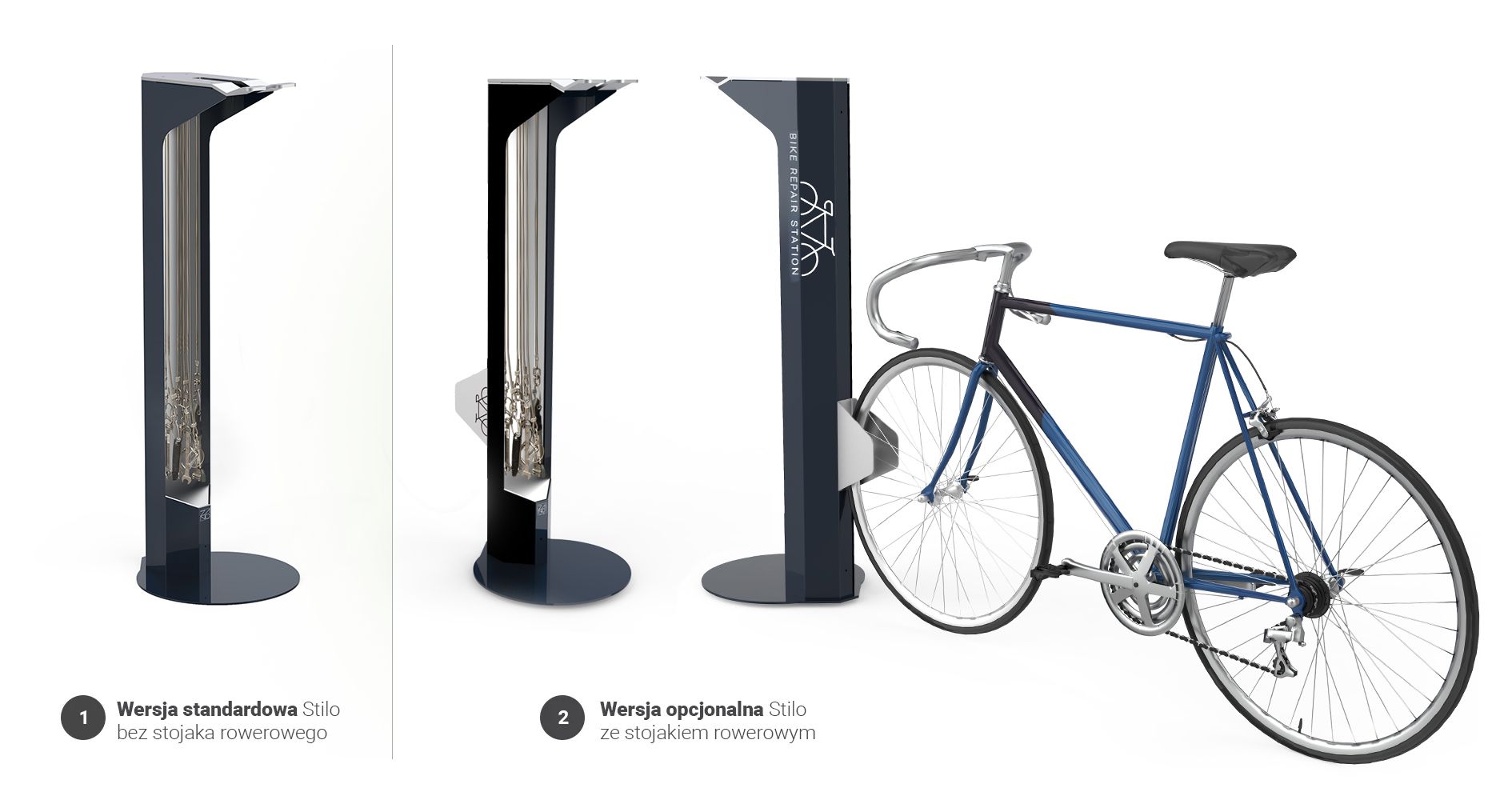 Velosipēdu remonta stacija ar velosipēdu statīvu Velosipēdu remonta stacija ar velosipēdu statīvu