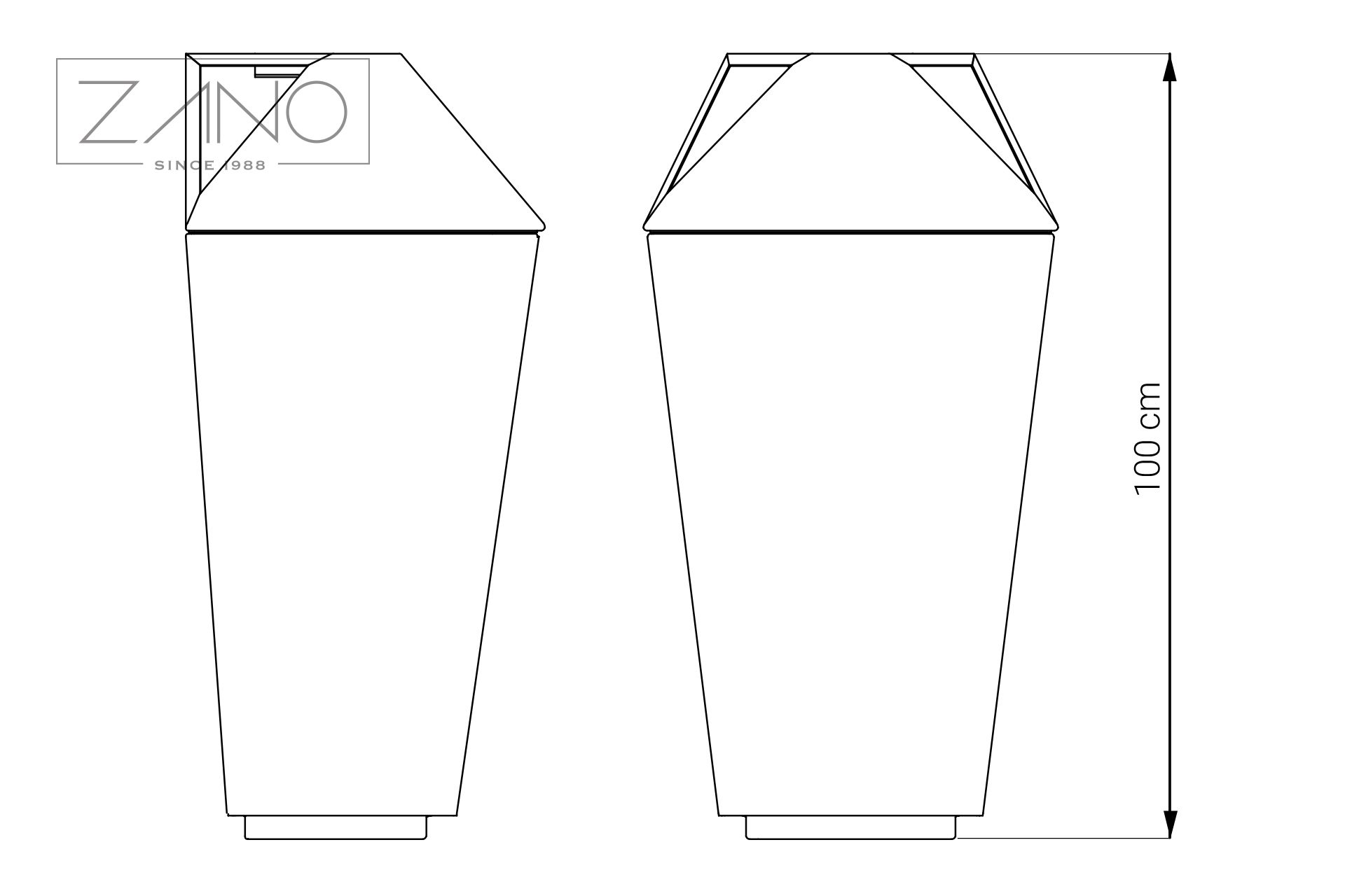 IVO atkritumu tvertne - izmēri