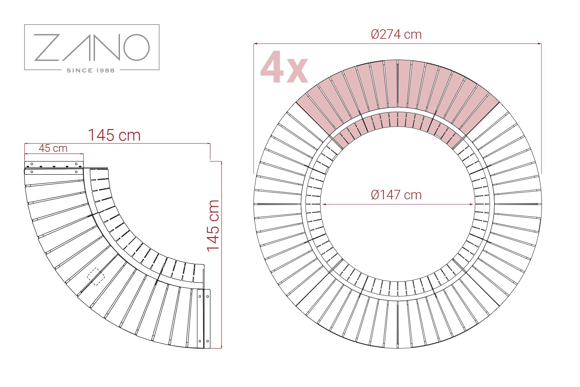 Domino 90 sols 02.040.1 | Produkta izmēri